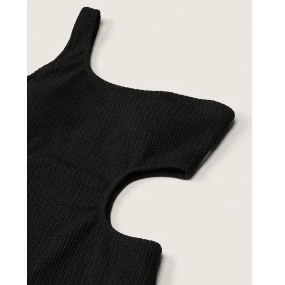 Victoria's Secret One Piece Swimsuit Black‎ One-Shoulder Cheeky Cutout Small - Picture 2 of 2